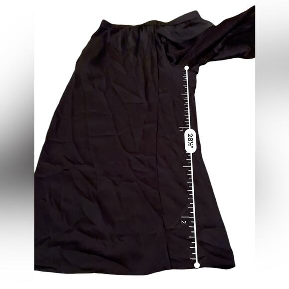 RTR Rosetta Getty Collective Black Satin Crossover Wide Leg Pull-On Pants Sz 16 - Picture 16 of 16